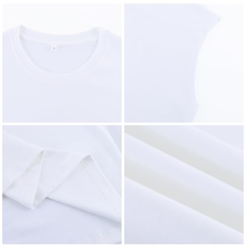 Men's Sleeveless Workout Tank Top - Large White, Muscle Cotton Gym Shirt