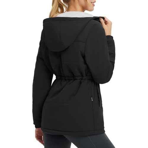 baleaf Women's Winter Coat Long Puffer Jacket Quilted Jackets with Hood Warm Running Insulated Hiking Snow