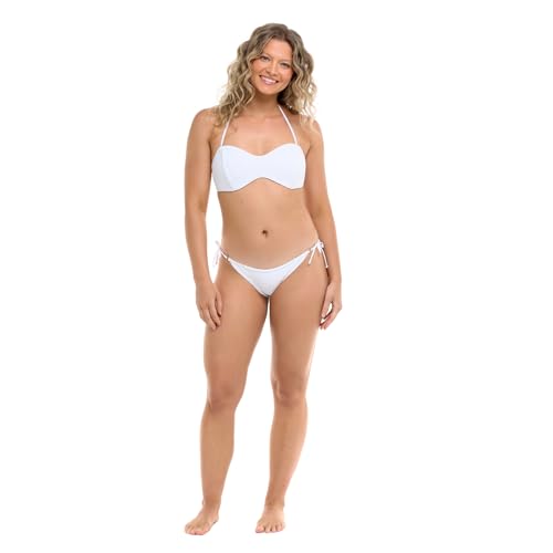 Body Glove Women's Standard Smoothies Tainted Love Solid Retro Bandeau Bikini Top Swimsuit