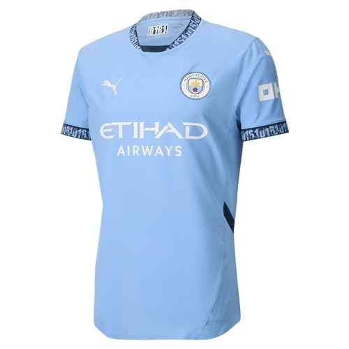 Manchester City FC Men¡¯s 2024/25 Authentic Home Soccer Jersey - Slim Fit - Team Light Blue