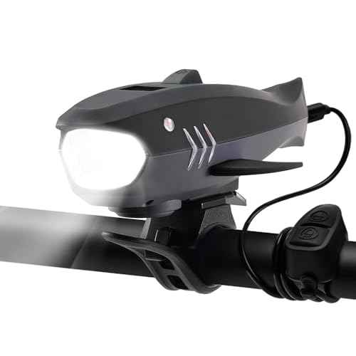 Bike Horn with Light, 120dB Electric Bicycle Bell & 400LM Rechargeable Headlight, IPX4 Waterproof Kids Bike Accessories for Boys/Girls, Scooters