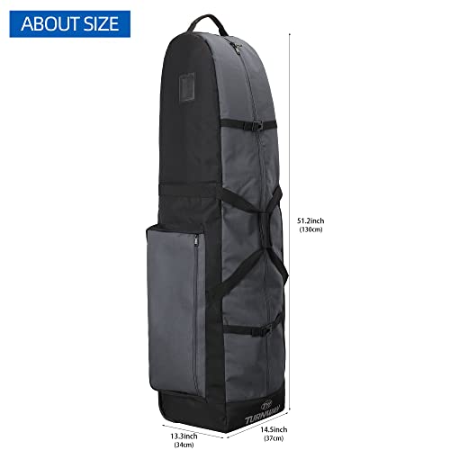 Gray Waterproof Golf Travel Bag with Wheels, 900D Polyester, Foldable