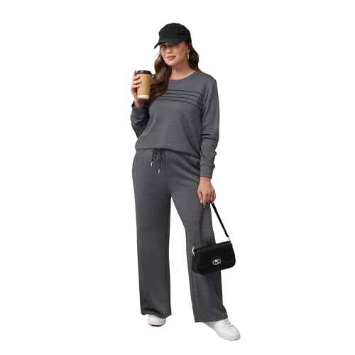WIHOLL Women's 2 Piece Sets Sweatshirt Casual Travel Outfits Lounge Wide Leg Tracksuit Cozy Sweatsuits Fashion 2025