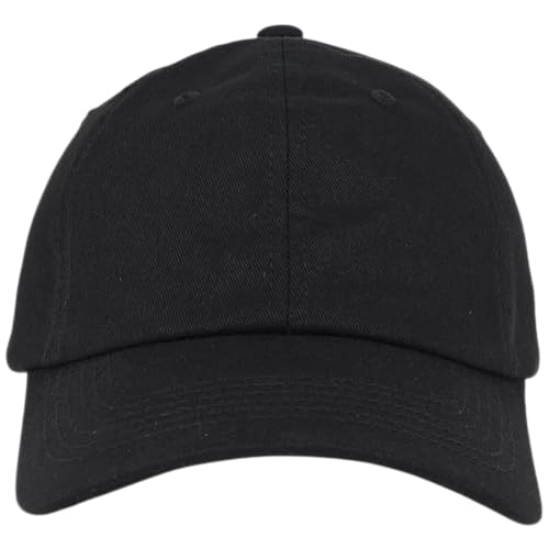E BY ELIDAN Classic Dad Hat Black One Size Cotton Baseball Cap - Adjustable, Breathable, Packable