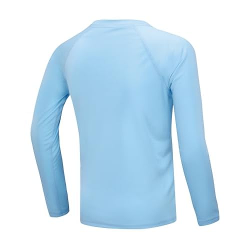 Boys UPF 50+ Swim Shirt Long Sleeve, 1 or 2 Pack UV Sun Protection Rash Guard, Youth Kids SPF Water Shirts for Beach Surf