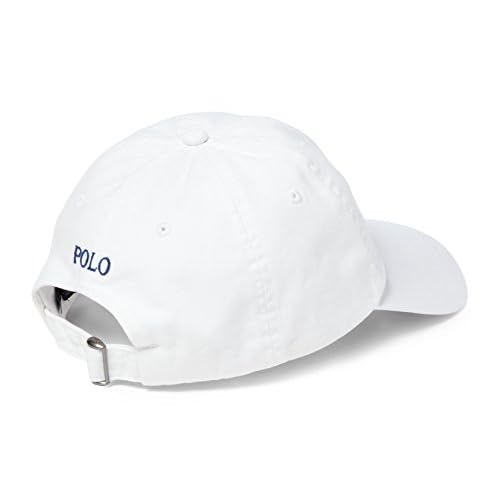 Polo Ralph Lauren Men`s Cotton Chino Baseball Cap (White(3007)/Navy/White, One Size)