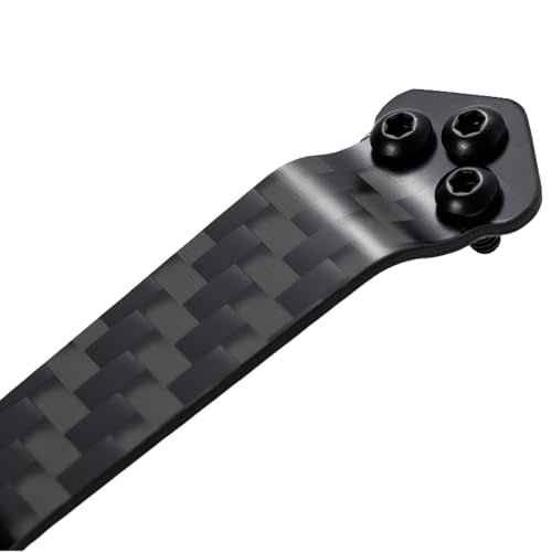 2 pack Titanium Alloy Deep Carry Pocket Clip - 3-Hole Carbon Fiber Replacement Compatible with Spyderco PM2/Manix/Delica Models with Screws