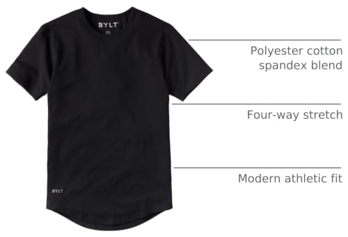 BYLT Men's Drop-Cut Slim Fit T-Shirt - Medium Black