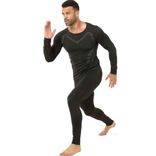 Upgraded Thermal Underwear for Men Long Johns Set for Cold Weather Base Layer Top & Bottom with Fleece Lined