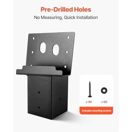 VEVOR Deer Blind Brackets, Outdoor 3.6x3.6 Platform Bracket, Fit 3.5x3.5 In / 88.9x88.9 mm Lumber, 2204lbs/1000kg Capacity Steel Elevator Brackets for Deer Stand, Hunting Blinds, Shooting Shack, 8 Pcs