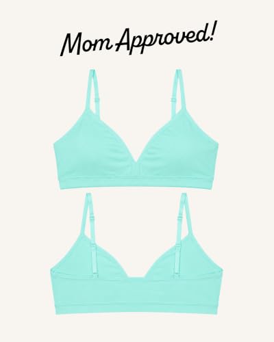 Girls' Soft & Smooth Seamless Training Bra XL Aruba Blue & White