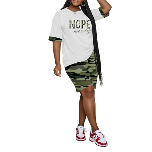 Camouflage Women’s 2 Piece Workout & Casual Set - XX-Large Summer Activewear