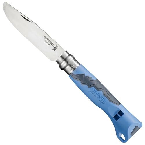 Opinel Junior No. 07 Folding Knife Blue Stainless Steel Safety Tip with Whistle