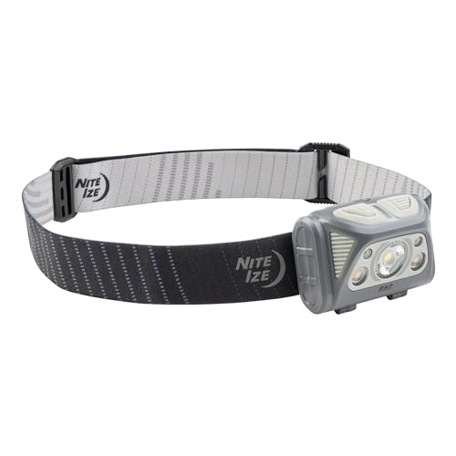 Nite Ize Radiant RH2 PowerSwitch Rechargeable Headlamp - Hands-Free Flashlight Alternative - Headlamp for Backpack Gear, Camping Equipment & More - Waterproof & Lightweight - Black/Grey