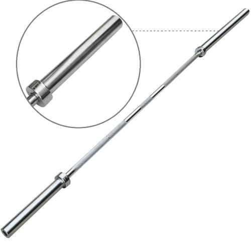 Yaheetech 7-Foot Olympic Barbell with Collars - Solid Iron Weightlifting Rod - Chrome Straight Bar for Home Gym Strength Training & Power Lifting Exercises