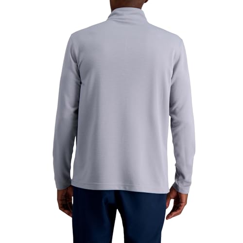 Haggar Pro Football Hall of Fame Mock Neck Ribbed Quarter Zip Pullover