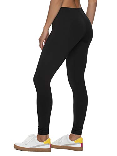 X-Large Velvety Soft Lightweight Leggings 6 Pack for Yoga & Lounge - Black