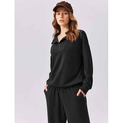 PINSPARK 2 Piece Sets for Women 2025 Fall Outfits Sweatsuit Oversized Sweatshirt Wide Leg Sweatpants Matching Set Tracksuit