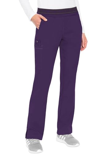 Med Couture Touch Women's Yoga Pull-On Pants with 7 Pockets - Medium Tall Eggplant