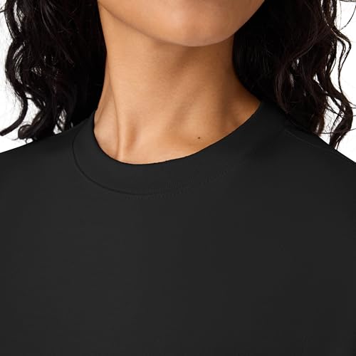 Women's Fleece Sweatshirt with Placed Flowers - Medium Black - Hanes Originals