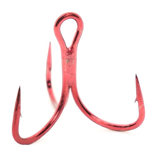 Mustad KVD Elite Treble Hook Size 6 Red 2X Short 1X Strong Pack of 11