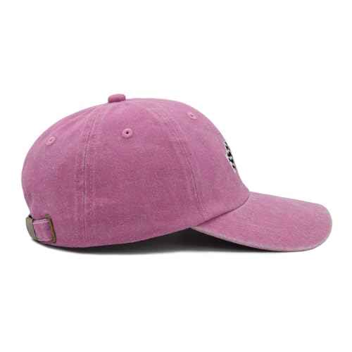 Racing Car Flag Hat for Men Women, Adjustable Embroidered Washed Race Car Baseball Cap