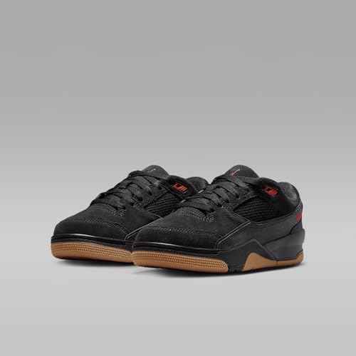 Jordan Flight Court Big Kids' Shoes (HF3333-001, Black/Gum Medium Brown/Varsity Red)