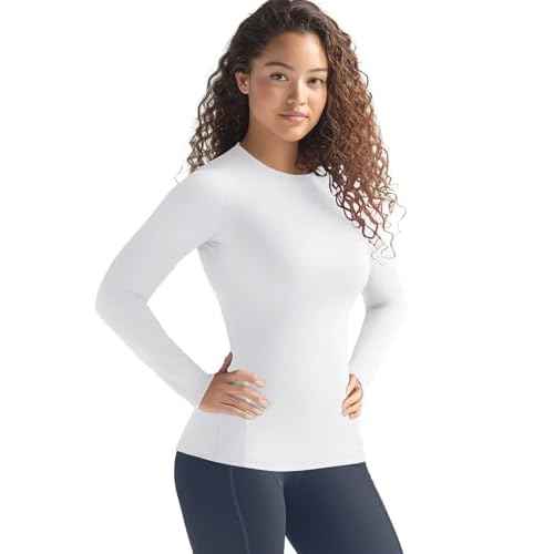 Zengjo Womens Thermal Tops Lightweight Long Sleeve Running Workout Shirts Cold Weather Athletic Baselayer Soft Fitted Warm