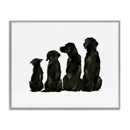 Stupell Industries Family Pet Silhouette Small Big Dogs Minimalist,Design by Ethan Harper