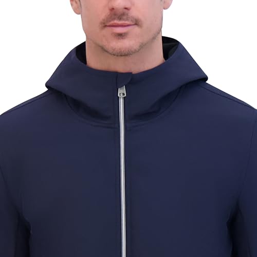 Kenneth Cole mens Hooded Soft Shell With Coil Zip Detail