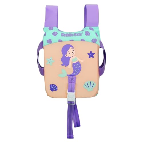 Kids Swim Vest with Adjustable Straps - Purple Mermaid Floatie for 33-66 lbs Toddler Swim Training