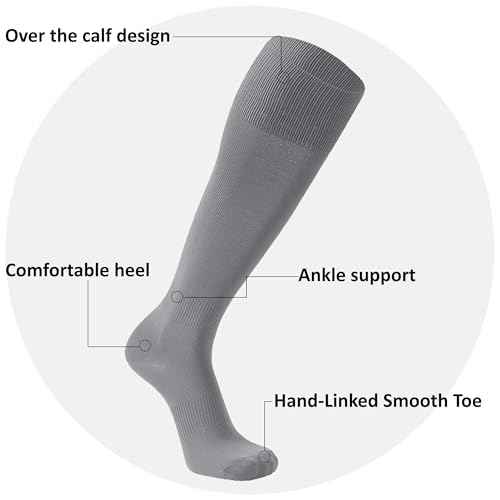 Dsource Unisex Soccer Socks, Knee High Solid Baseball Football Sports Team Socks