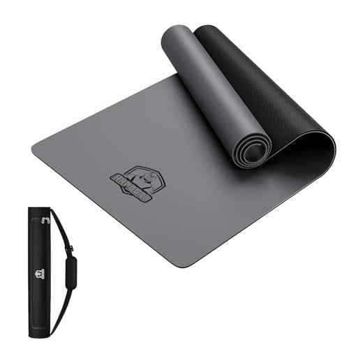 HAPBEAR Large Yoga Mat 72"x30" - 5mm Thick PU Top & Rubber Bottom - Non-Slip Wide Exercise Mat with Dual Layers - High Shock Absorption for Professional Yogis & Home Workouts - Bonus Oxford Bag Included