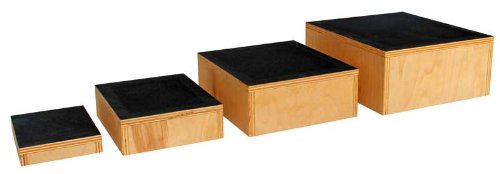Therapy Steps, Set of 4 with Textured Safety Walk Tread, Balance Training, Plywood, Nestable for Storage