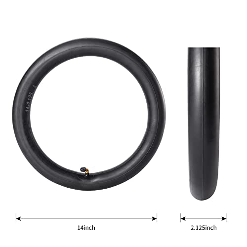 14 Inch Inner Tube for Electric Bike and Scooter - 2 Pack with Angled Valve Stem