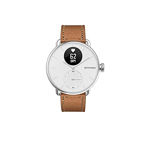 Withings Premium Leather Watch Band 18mm for ScanWatch Steel HR Move 36mm Brown