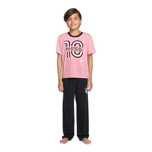 Messi Boys' Lifestyle Long Sleeve 2-Piece Set Pink 8-10 - Loose Fit