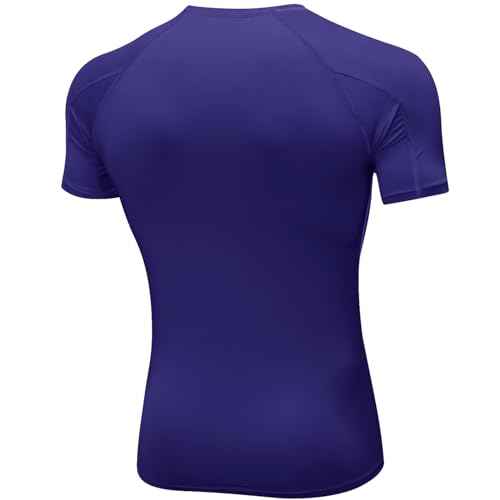 SPVISE Men's Compression Shirts Short Sleeve Workout Gym T-Shirt Running Tops Cool Dry Sports Base Layer Athletic Undershirts