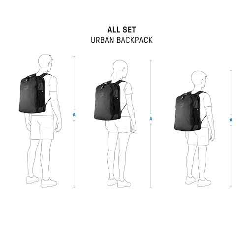 ARENA All Set Urban Backpack Work Leisure Gym Rucksack Multisport Daypack Medium Size Training Gear Equipment Bag for Teens Men Women, 30 Liters, Black