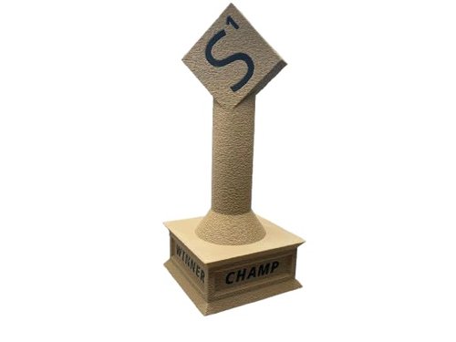 Word Game Trophy, 8" Tall, Family Board Game Award, Beige