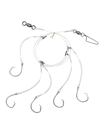 BLUEWING Deep Drop Fishing Rig with 2/0-15/0 Stainless Steel Hooks & 250lb Mono Line - Variation 5/0 250lb