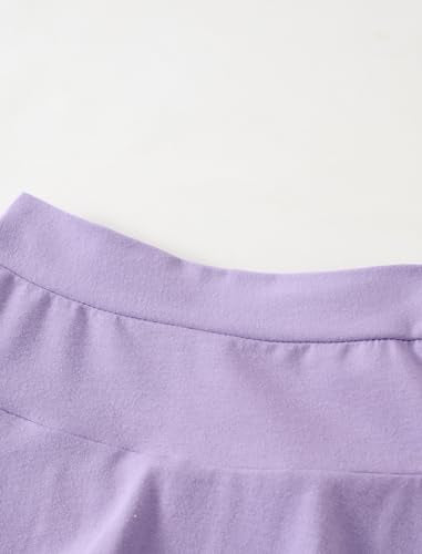 Girls Ruffle Tennis Skirt with Built-in Shorts - Pink/Purple, 7-8 Years