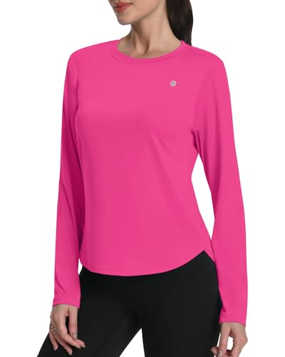 Women's Sun Shirt Long Sleeve UPF 50+ Rash Guard - X-Small Rose Red