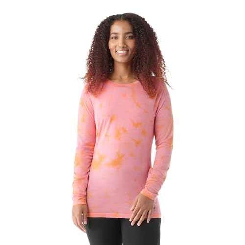 Smartwool Women's Classic All-Season Merino Wool Base Layer ? Long Sleeve Shirt (Slim Fit), Guava Orange Wash, Large