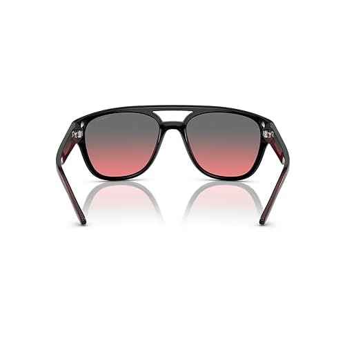 Arnette Men's AN4327 Mew2 Aviator Sunglasses, Black/Red/Dark Grey, 56 mm