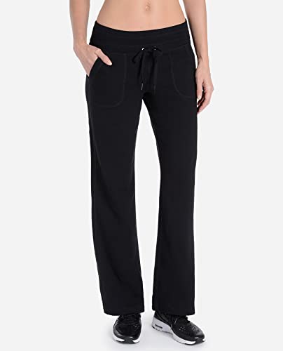Danskin Women's Drawcord Athletic Pants - Medium Black Yoga & Workout Trousers
