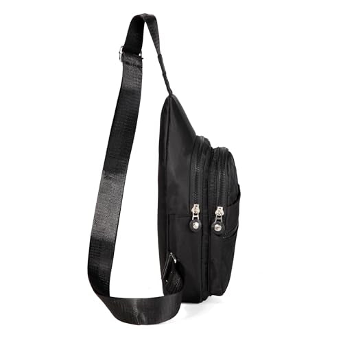 Small Crossbody Sling Bag for Women and Men - Casual Travel Hiking Backpack - Black