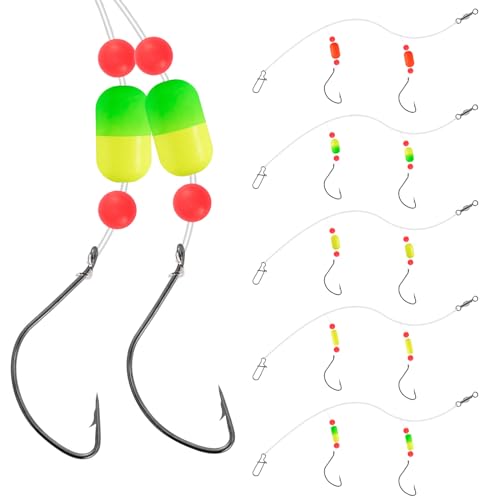 Fishing Rig Floats Beads Snell Hooks Saltwater Pompano Surf Tackle - Mixed Color, 40"