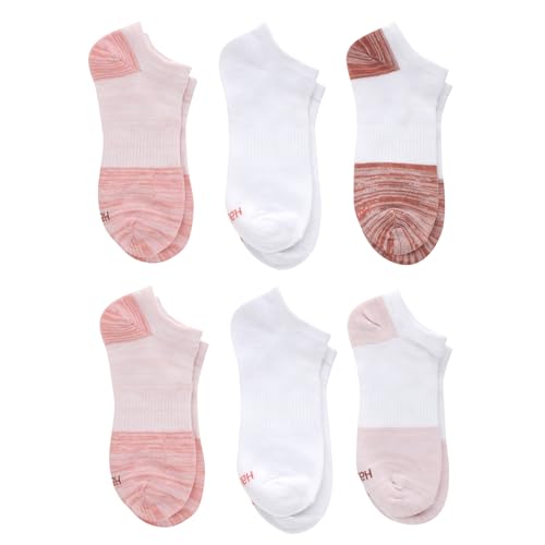 Hanes Women's No Show Copper Ankle Socks - Performance Cushioned with Arch Support, X-Temp, 5-9
