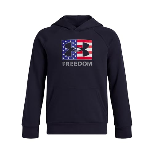 Under Armour Boys' Freedom Big Flag Logo Hoodie - X-Large Midnight Navy Steel